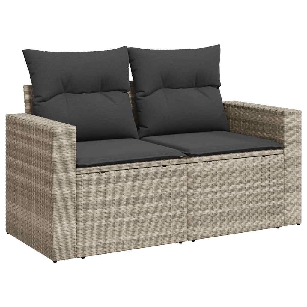 loungesæt til haven 11 dele med hynder polyrattan grå