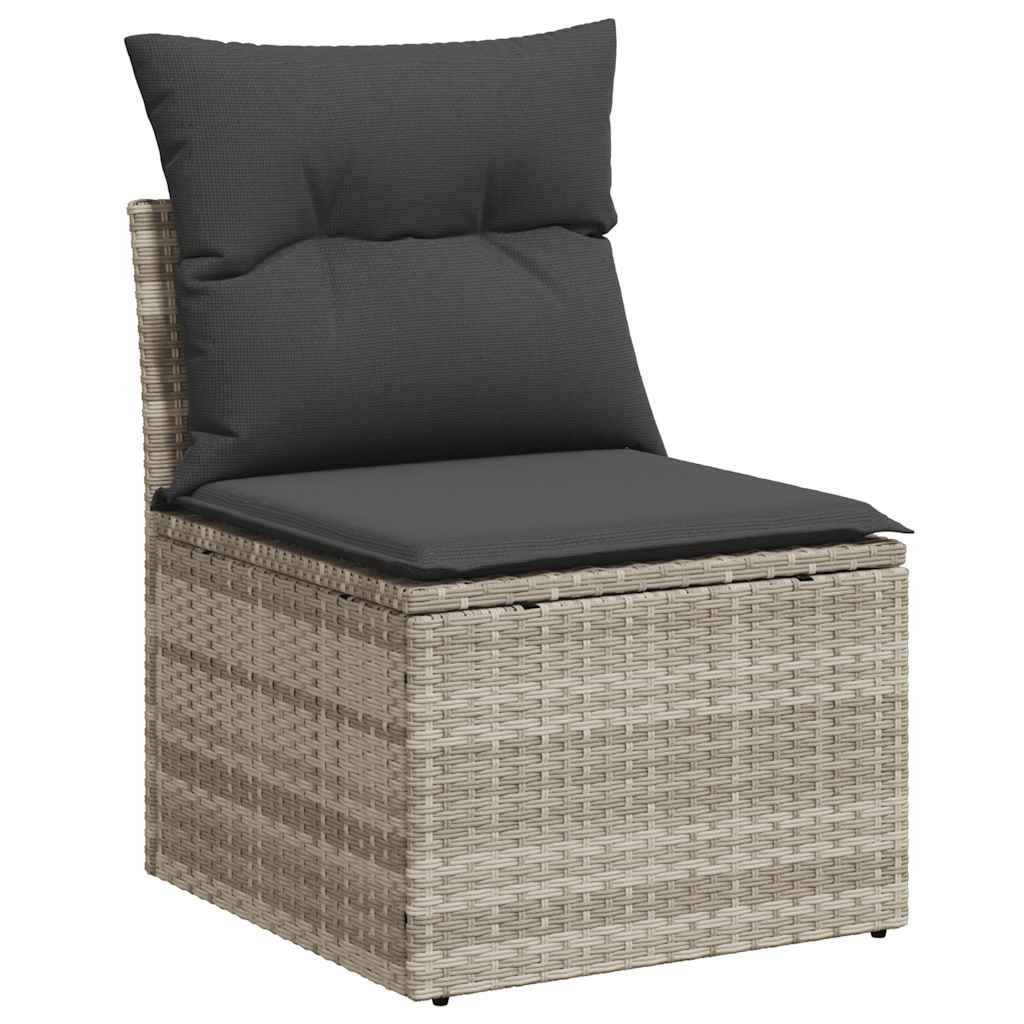 loungesæt til haven 11 dele med hynder polyrattan grå
