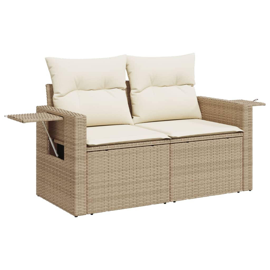 sofasæt til haven 7 dele med hynder polyrattan beige