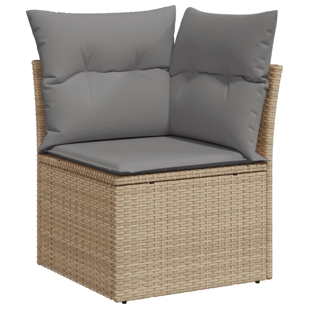 sofasæt til haven 7 dele med hynder polyrattan beige