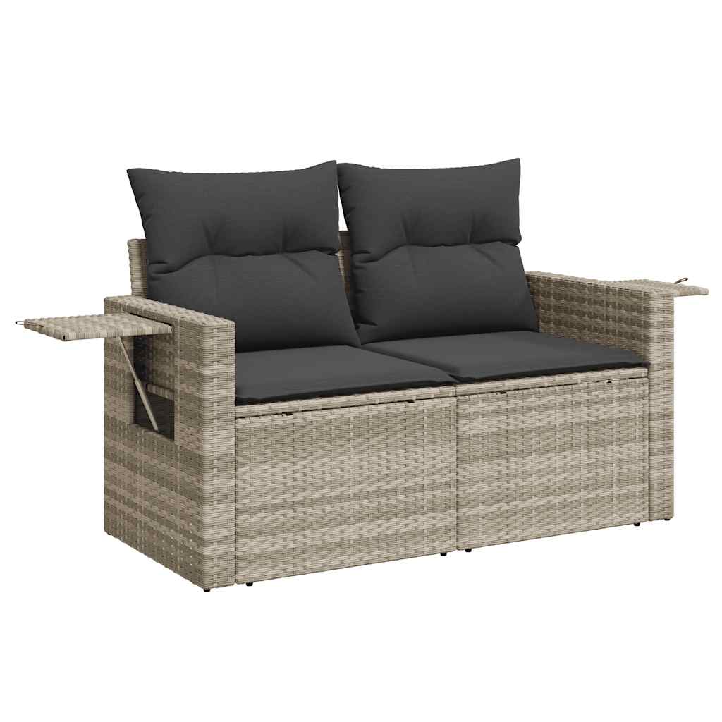 loungesæt til haven 11 dele med hynder polyrattan grå