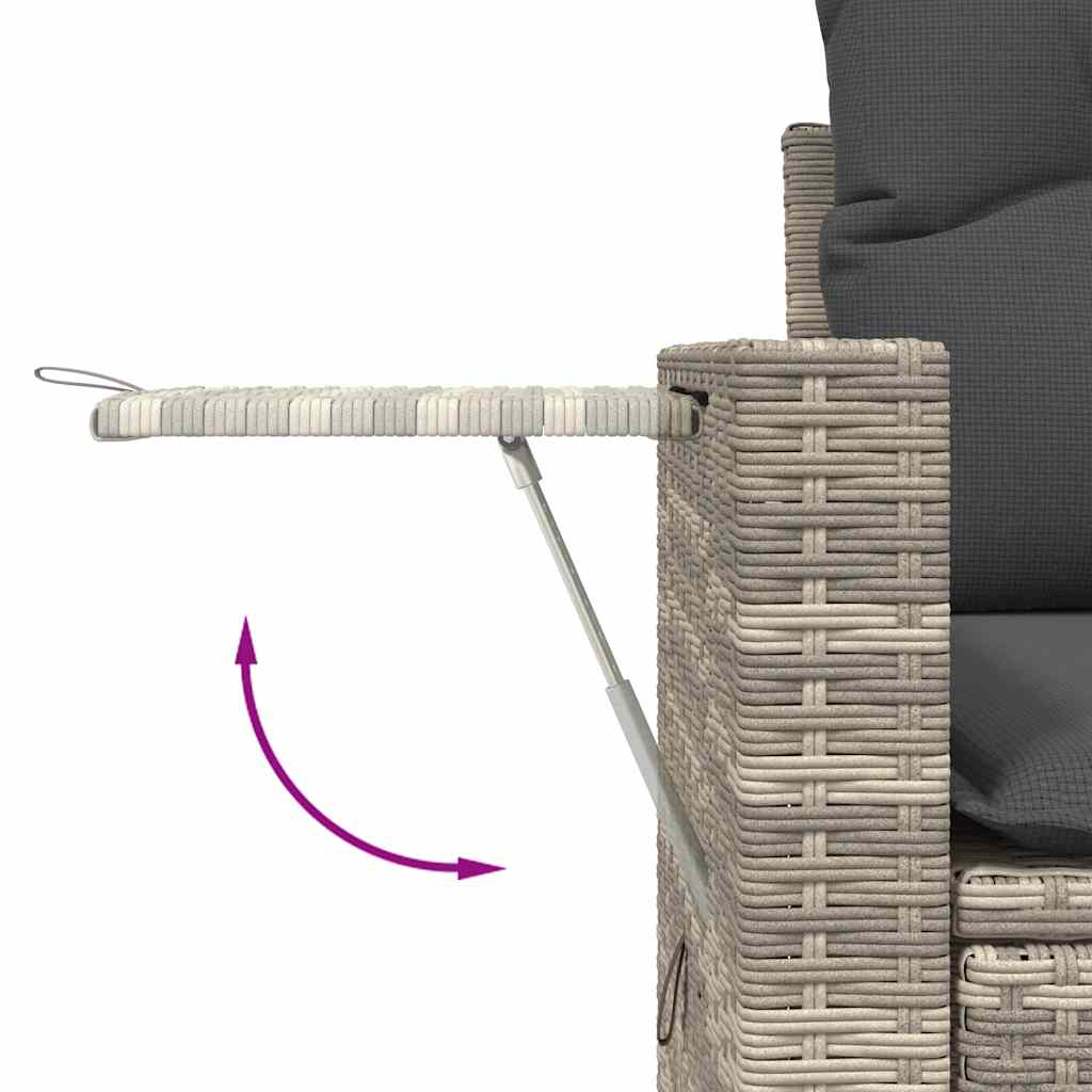 loungesæt til haven 11 dele med hynder polyrattan grå