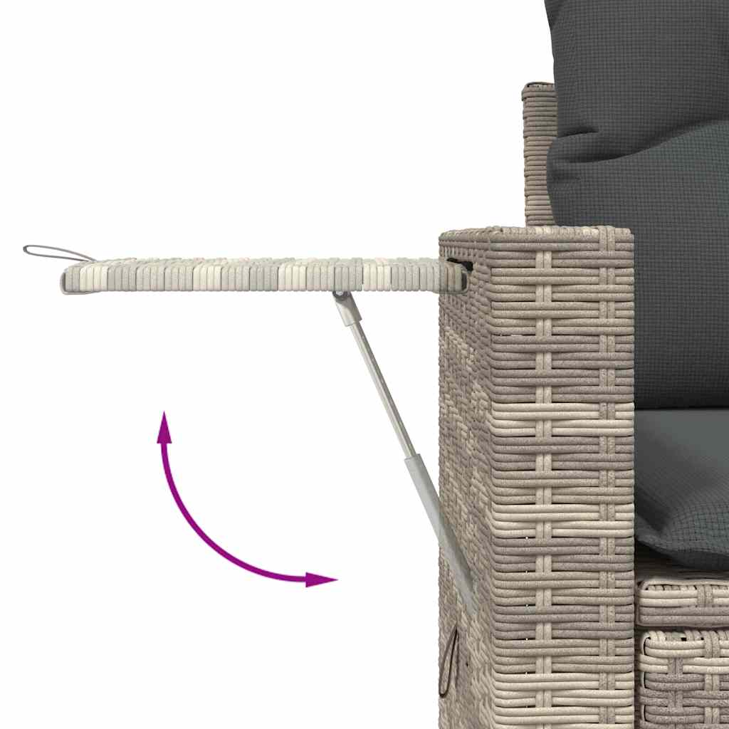 loungesæt til haven 11 dele med hynder polyrattan grå