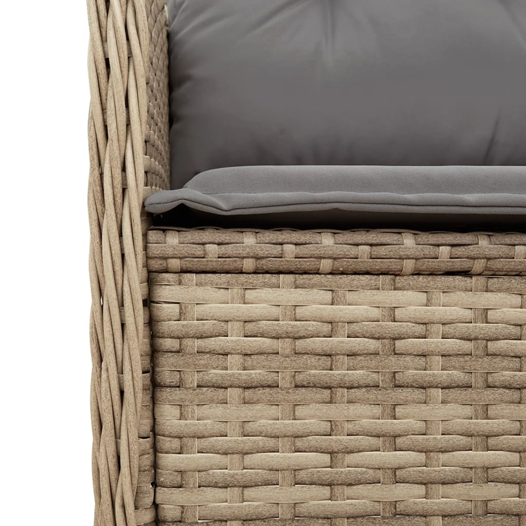 loungesæt til haven 5 dele med hynder polyrattan beige