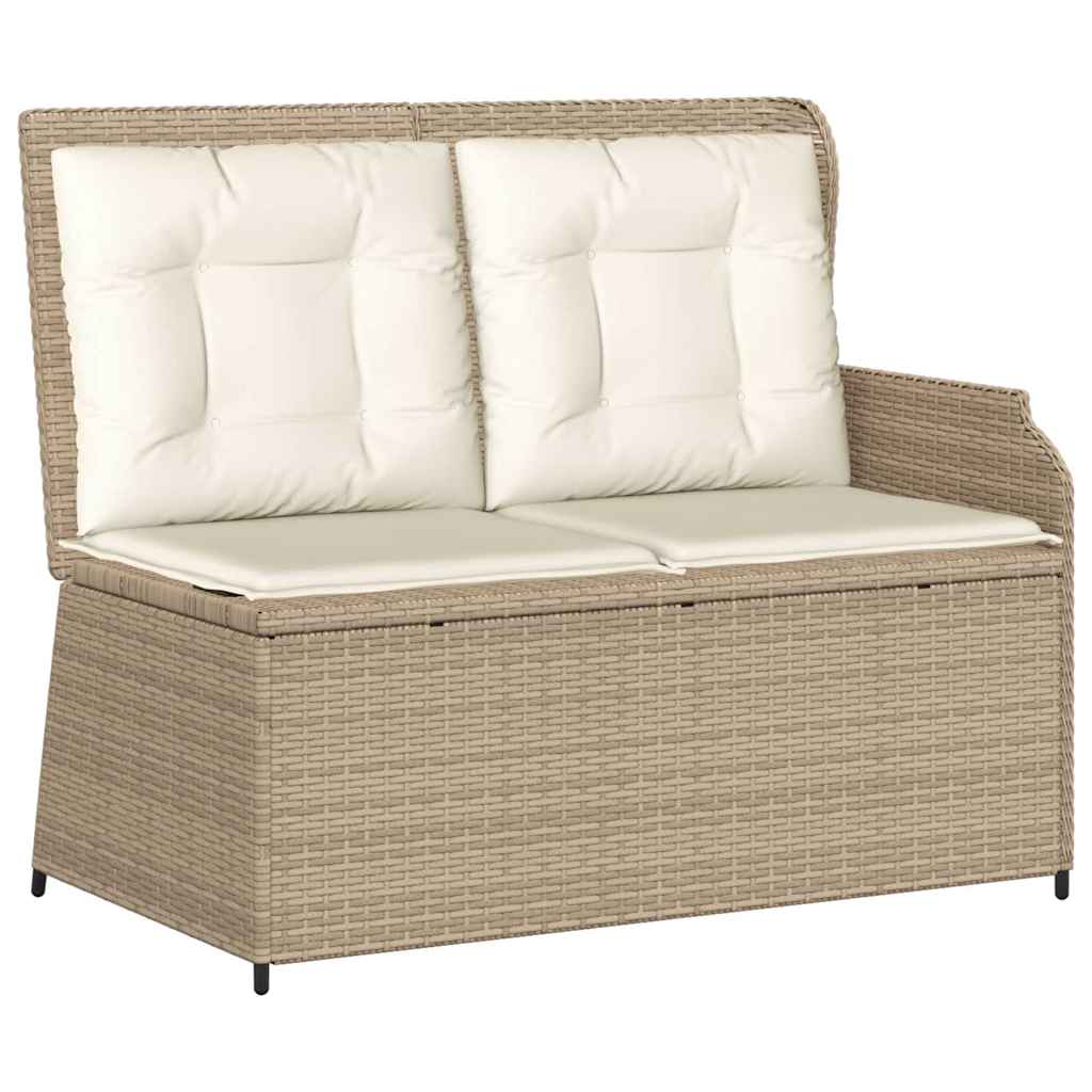loungesæt til haven 5 dele med hynder polyrattan beige