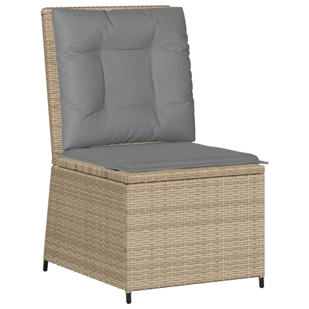 loungesæt til haven 5 dele med hynder polyrattan beige