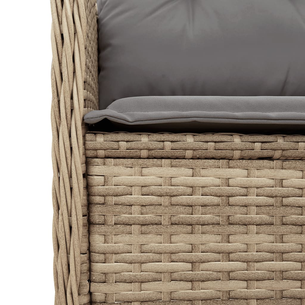 loungesæt til haven 5 dele med hynder polyrattan beige