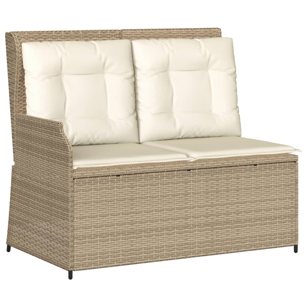 loungesæt til haven 5 dele med hynder polyrattan beige