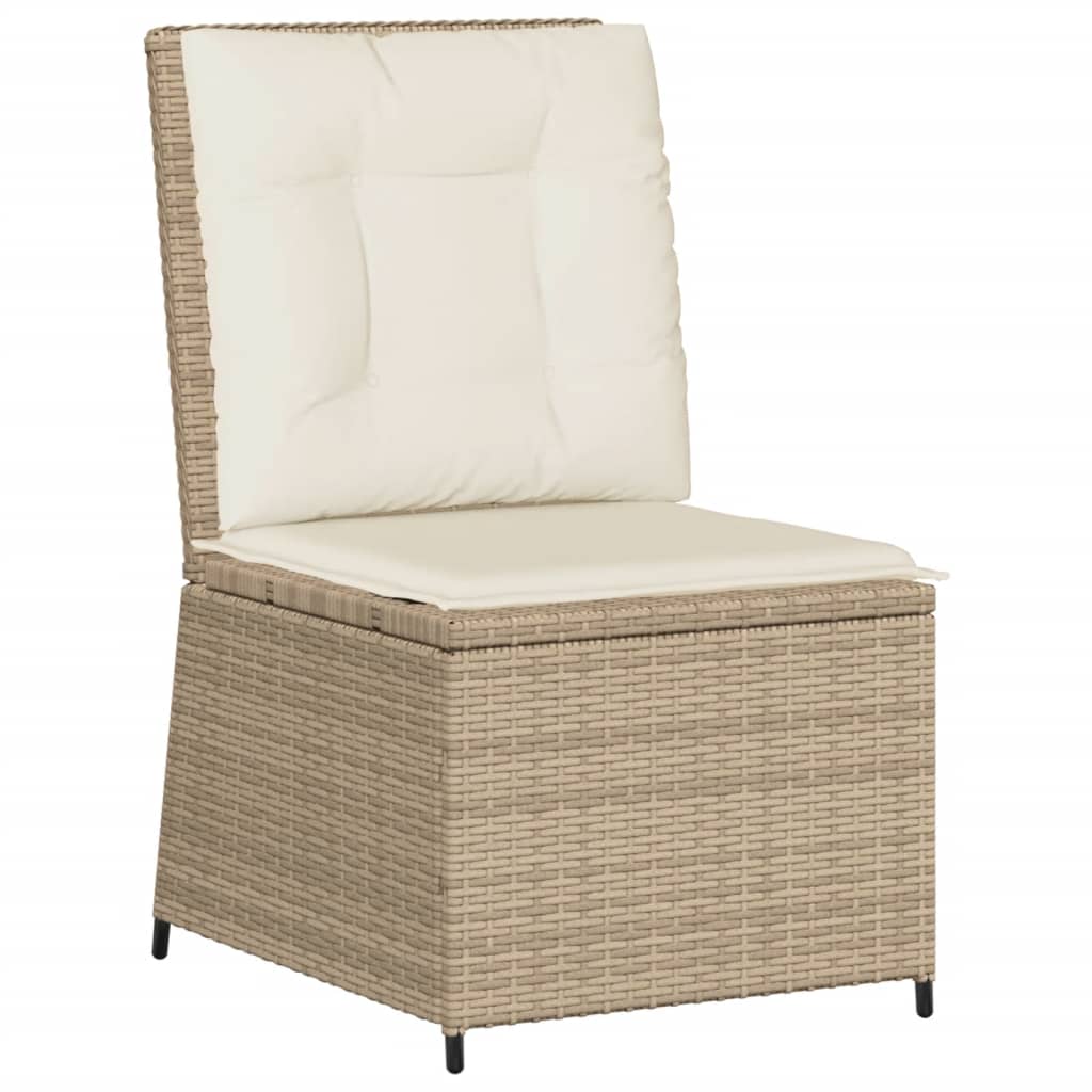 loungesæt til haven 5 dele med hynder polyrattan beige