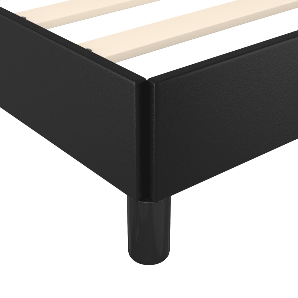 sengeramme uden madras 120x190 cm kunstlæder enkeltseng sort