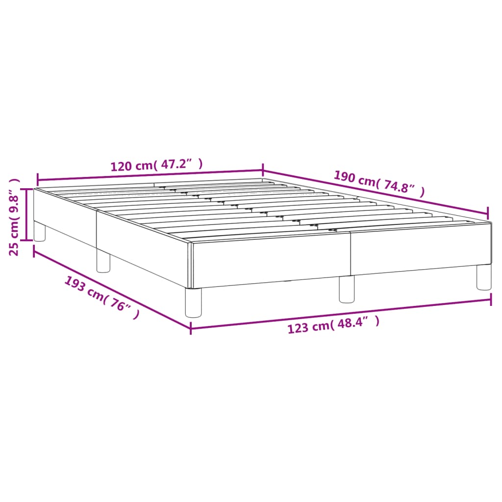 sengeramme uden madras 120x190 cm kunstlæder enkeltseng sort
