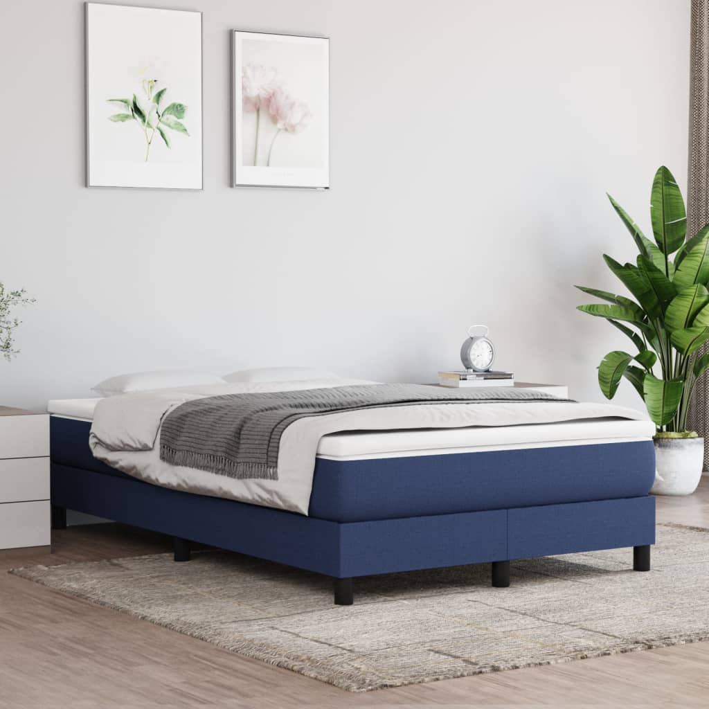 kontinentalseng med madras 120x190 cm stof blå
