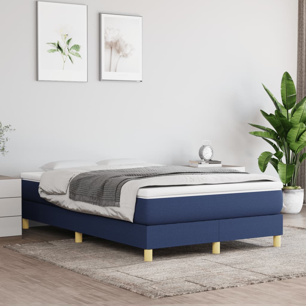kontinentalseng med madras 120x190 cm stof blå