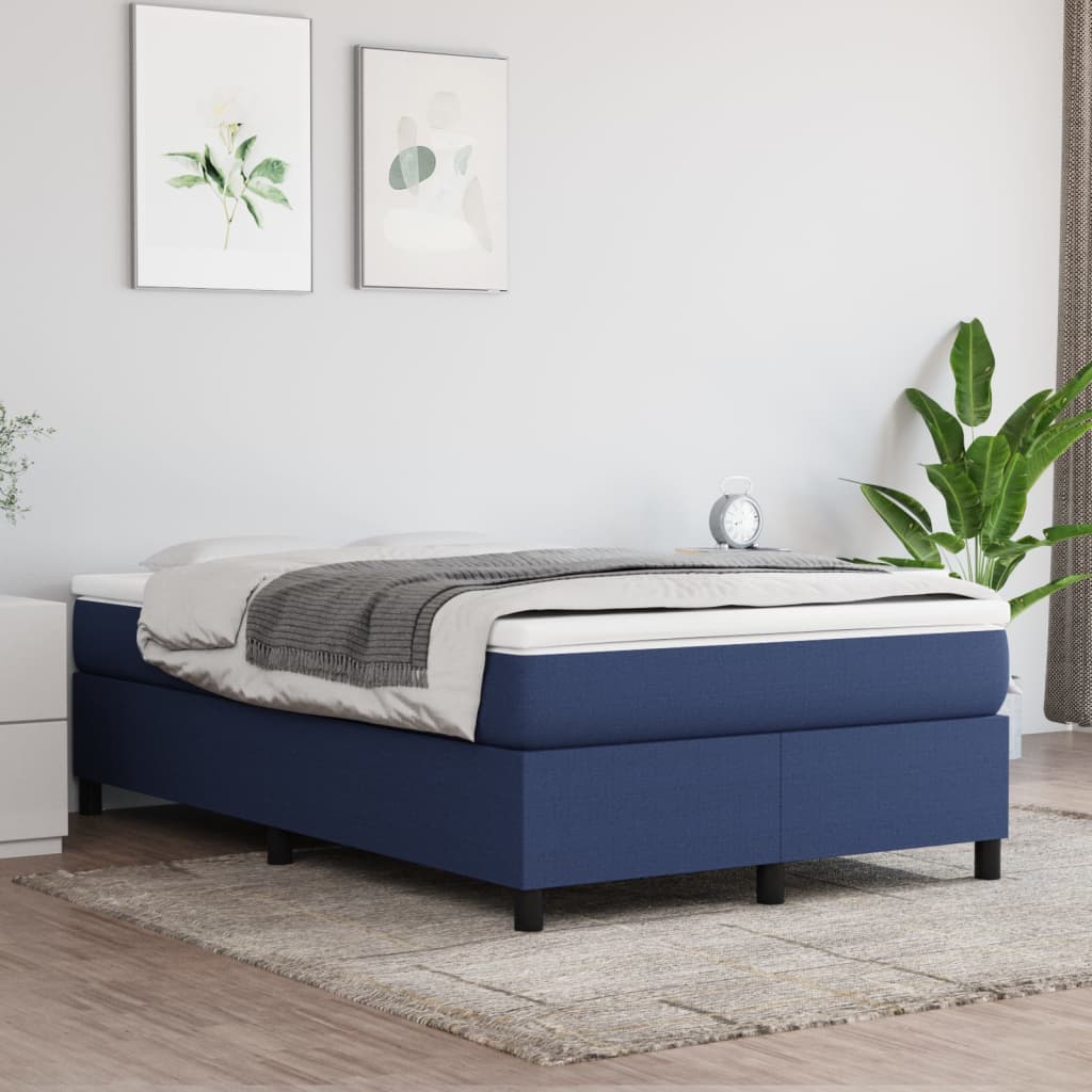 kontinentalseng med madras 120x190 cm stof blå
