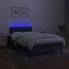 kontinentalseng med LED-lys 120x190 cm stof blå