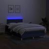kontinentalseng med LED-lys 120x190 cm stof blå