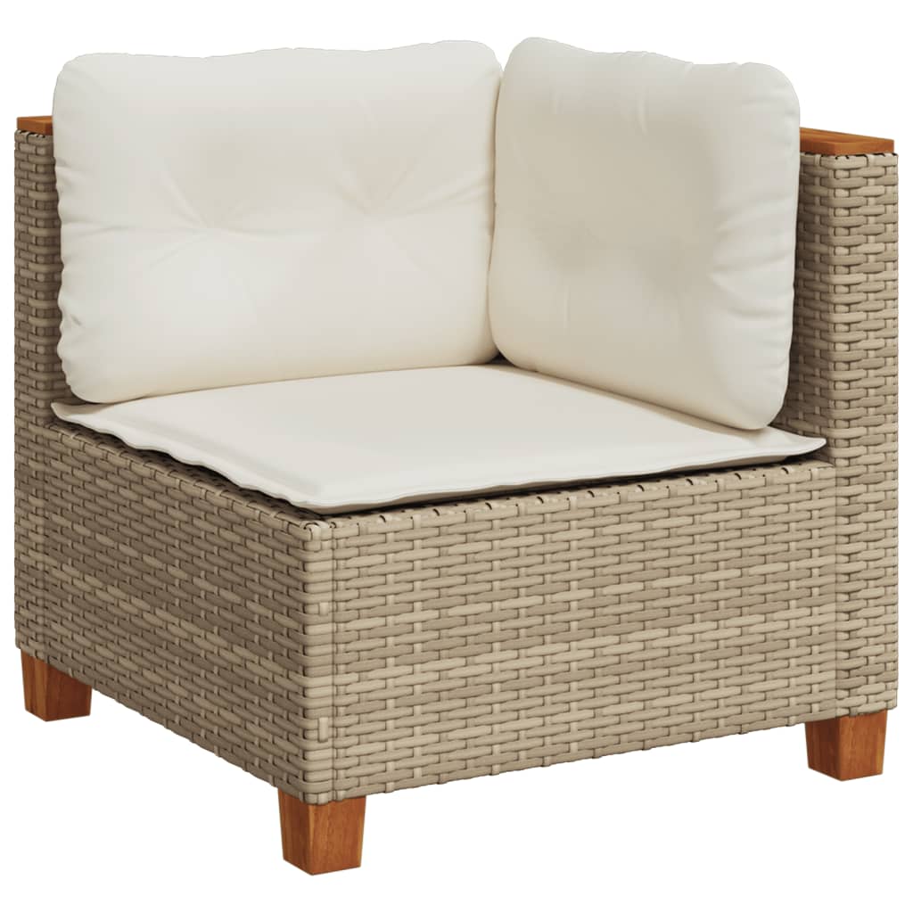 sofasæt til haven 8 dele med hynder polyrattan beige