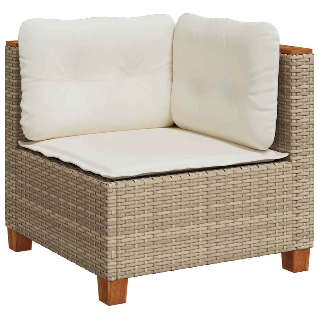 sofasæt til haven 8 dele med hynder polyrattan beige