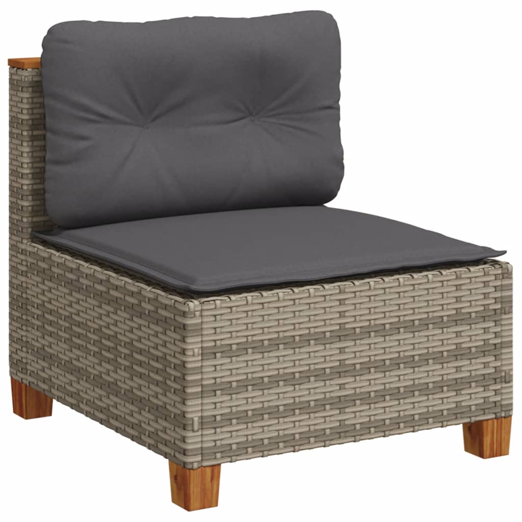 loungesæt til haven 11 dele med hynder polyrattan grå