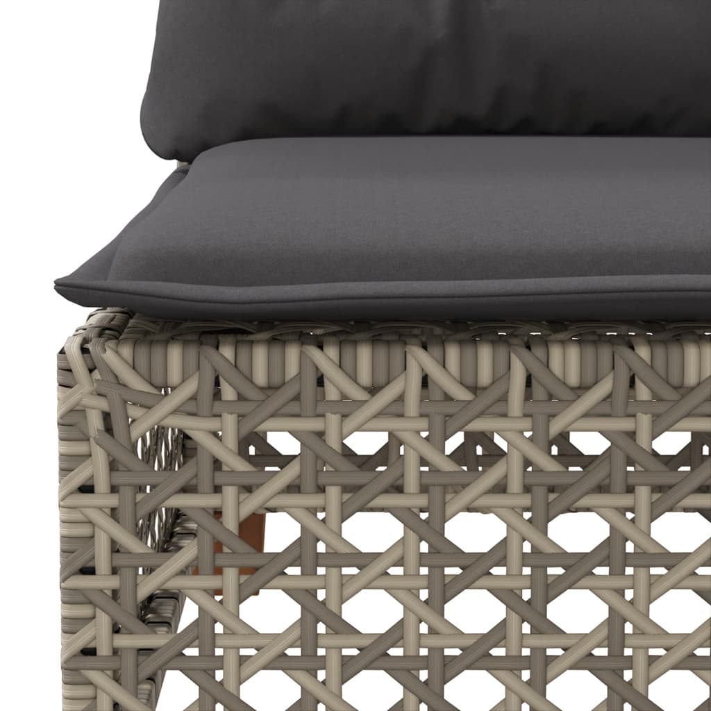 loungesæt til haven 11 dele med hynder polyrattan grå
