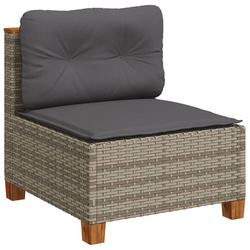 loungesæt til haven 11 dele med hynder polyrattan grå