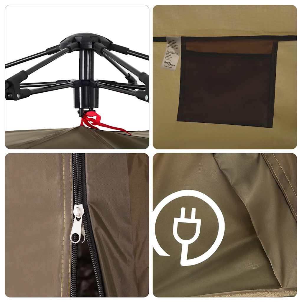 4-personers fisketelt quick release olivengrøn