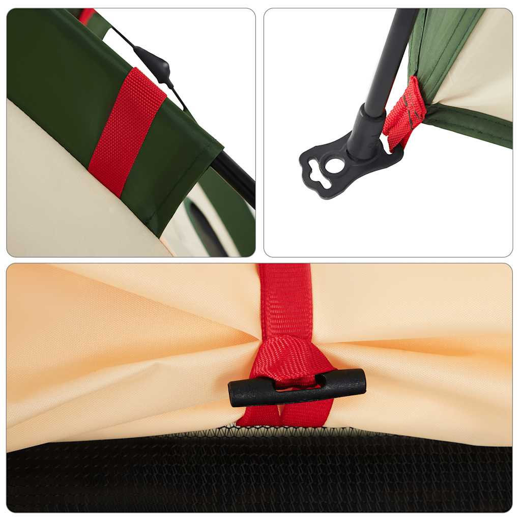 4-personers familietelt quick-release grøn