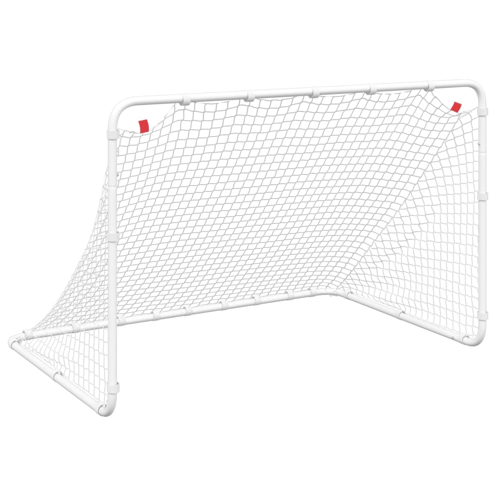 fodboldmål 122x81x81 cm stål hvid