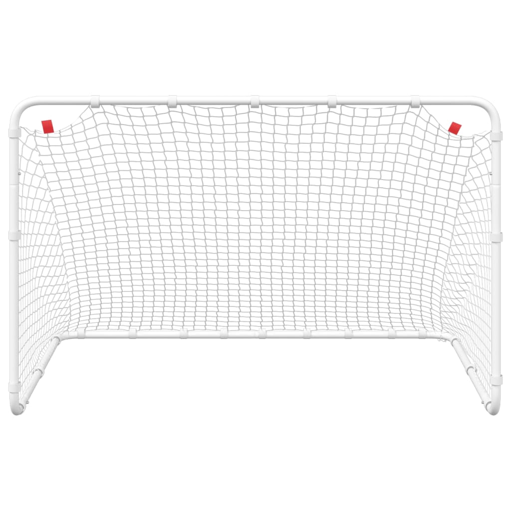fodboldmål 122x81x81 cm stål hvid