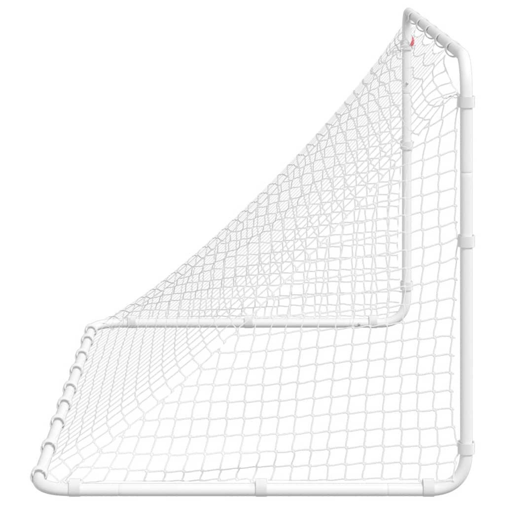 fodboldmål 122x81x81 cm stål hvid