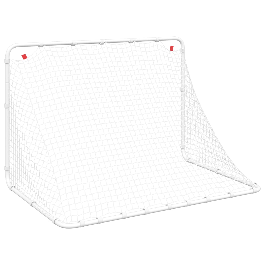 fodboldmål 122x81x81 cm stål hvid