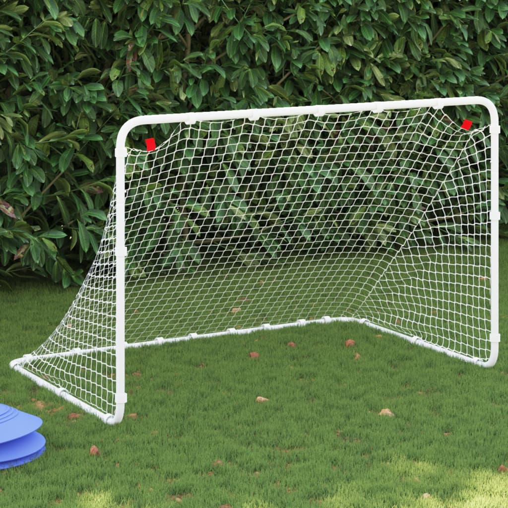 fodboldmål 122x81x81 cm stål hvid