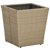 bistrosæt til haven 3 dele med hynder polyrattan og glas beige