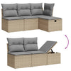 havesofasæt 5 dele med hynder polyrattan beige