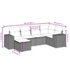 havesofasæt 6 dele med hynder polyrattan beige