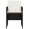 havestole 4 stk. med hynder polyrattan brun