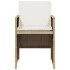 havestole 4 stk. med hynder polyrattan beige