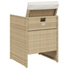 havestole 4 stk. med hynder polyrattan beige