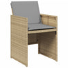 havestole 4 stk. med hynder polyrattan blandet beige
