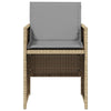 havestole 4 stk. med hynder polyrattan blandet beige
