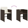 havestole 4 stk. med hynder polyrattan brun