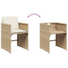 havestole 4 stk. med hynder polyrattan beige