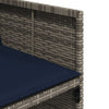 havestole med hynder 4 stk. polyrattan grå
