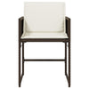 havestole 4 stk. med hynder polyrattan brun