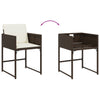 havestole 4 stk. med hynder polyrattan brun