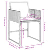 havestole 4 stk. med hynder polyrattan brun