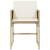 havestole 4 stk. med hynder polyrattan beige