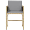 havestole 4 stk. med hynder polyrattan blandet beige