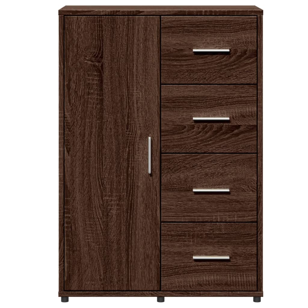 kommoder 2 stk. 60x31x84 cm konstrueret træ brun egetræsfarve
