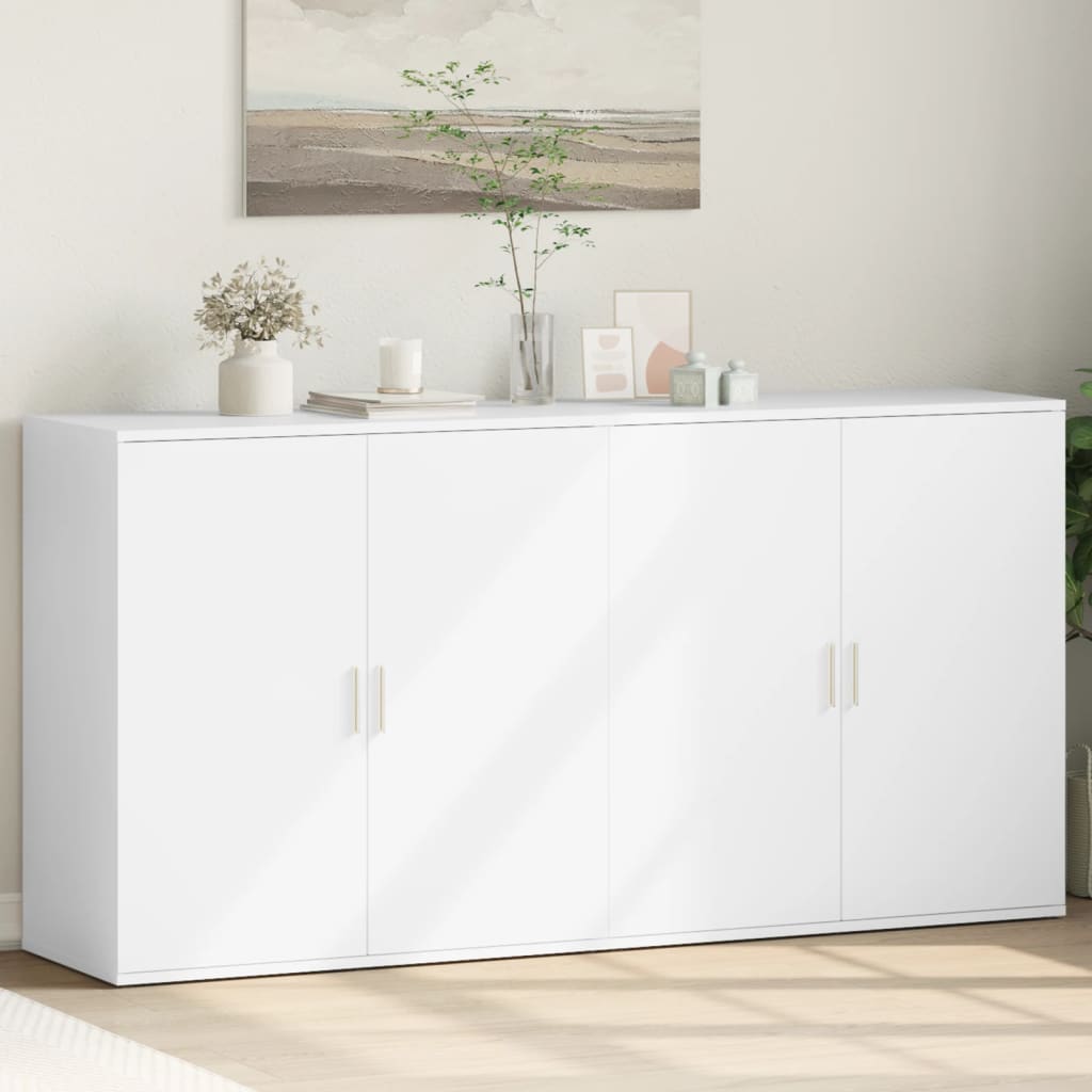 skænke 2 stk. 79x38x80 cm konstrueret træ hvid